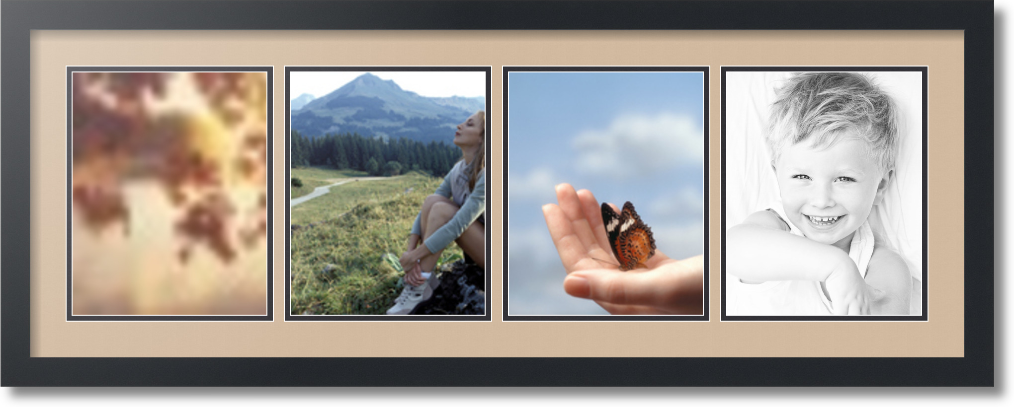 ArtToFrames Collage Mat Picture Photo Frame 4 8x10" Openings Satin