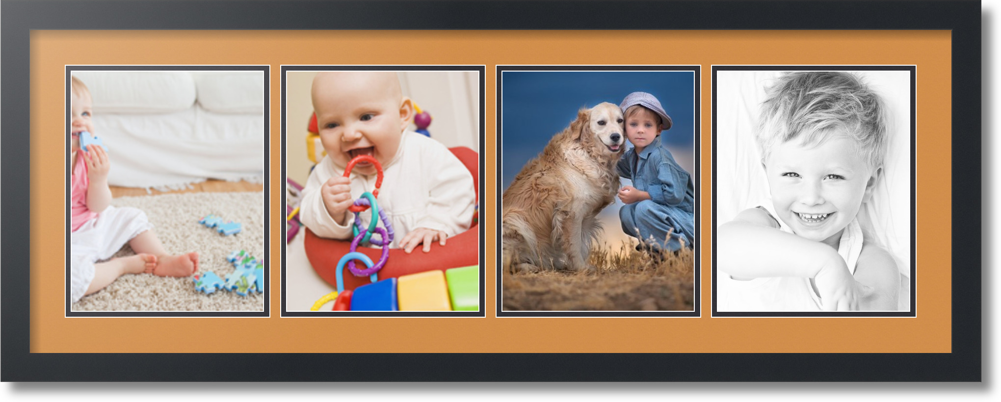ArtToFrames Collage Mat Picture Photo Frame 4 8x10" Openings Satin