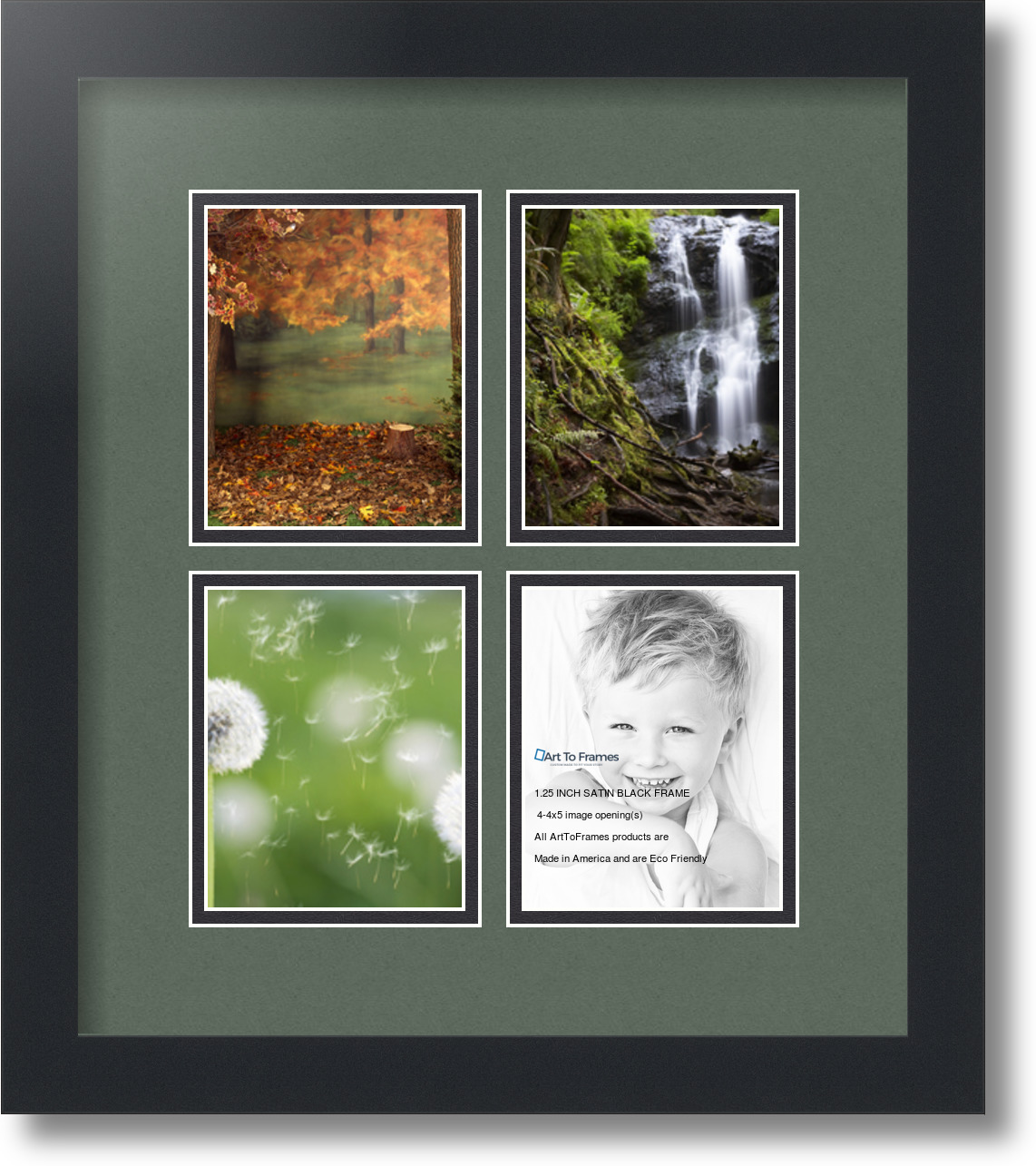 ArtToFrames Collage Mat Picture Photo Frame 4 4x5" Openings in Satin Black 5 eBay